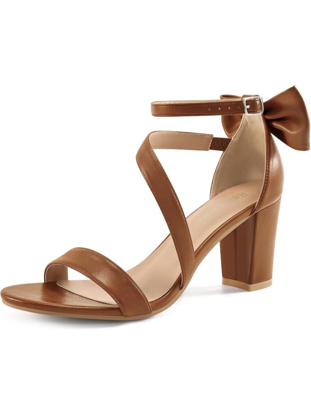 Women's Brown Comfortable Heel Slip On for Wedding No Blisters & Sore Feet Shoes